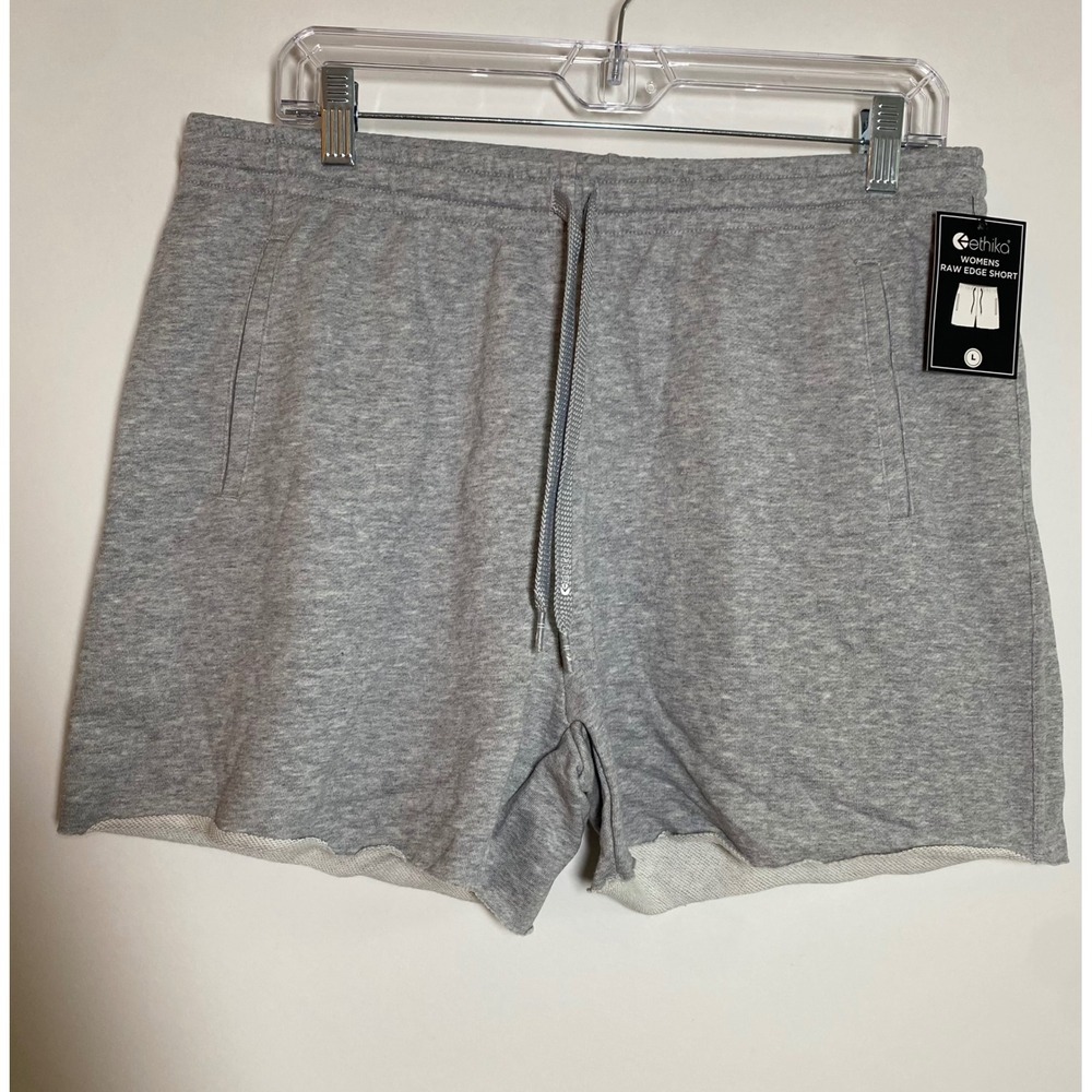 Ethika Raw Edge Short Womens Large Gray NWT Lounge Cotton Sweat Shorts
